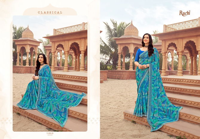 Vanilla Vol 6 By Ruchi Swarovski Border Printed Chiffon Sarees Wholesale Shop In Surat
